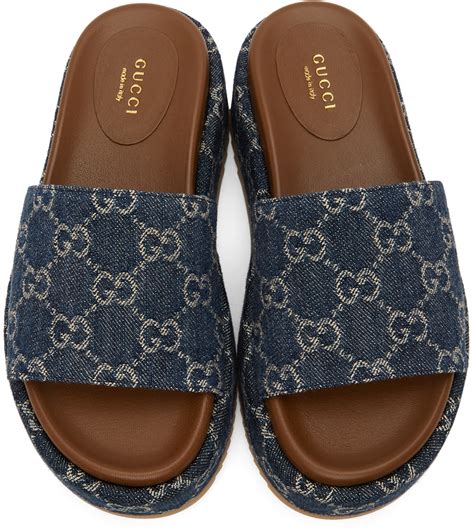 gucci sliders blue|black Gucci slides women's.